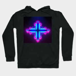 Cyber neon cross Hoodie